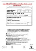 June 2024 QP FM1 Edexcel Further Maths A level. Latest Update.