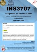 INS3707 Assignment 1 (COMPLETE ANSWERS) Semester 2 2024