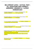 MILLWRIGHT LEVEL 1 ACTUAL TEST | ALL QUESTIONS AND CORRECT ANSWERS | GRADED A+ | LATEST VERSION 2024