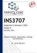 INS3707 Assignment 2 (DETAILED ANSWERS) Semester21 2024 - DISTINCTION GUARANTEED