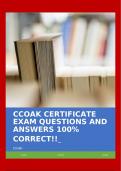 CCOAK CERTIFICATE EXAM QUESTIONS AND ANSWERS 100% CORRECT!!