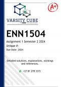 ENN1504 Assignment 1 (DETAILED ANSWERS) Semester21 2024 - DISTINCTION GUARANTEED 