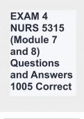 EXAM 4 NURS 5315 (Module 7 and 8) Questions and Answers 1005 Correct