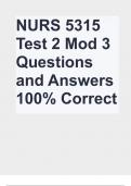 NURS 5315 Test 2 Mod 3 Questions and Answers 100% Correct