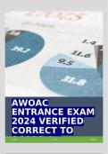 AWOAC ENTRANCE EXAM 2024 VERIFIED CORRECT TO SCORE A+