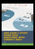 AWS EXAM 1 STUDY GUIDE 2024 QUESTIONS WITH CORRECT ANS!!