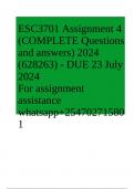 ESC3701 Assignment 4 (COMPLETE ANSWERS) 2024 (628263) - DUE 23 July 2024