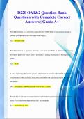 D220 OA1&2 Question Bank Questions with Complete Correct Answers | Grade A+