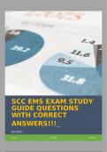 SCC EMS EXAM STUDY GUIDE QUESTIONS WITH CORRECT ANSWERS!!!