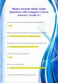 Disney Security Study Guide Questions with Complete Correct Answers | Grade A+