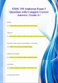 EXSC 191 Anderson Exam 3 Questions with Complete Correct Answers | Grade A+