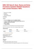  HIEU 322 Quiz 8; Quiz: Rome and Early Christians Updated 2024/25 Questions with correct Answers 100%