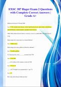 EXSC 387 Hager Exam 2 Questions  with Complete Correct Answers |  Grade A+