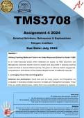 TMS3708 Assignment 4 (COMPLETE ANSWERS) 2024 