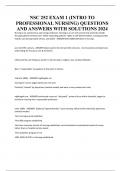 NSC 252 EXAM 1 (INTRO TO PROFESSIONAL NURSING) QUESTIONS AND ANSWERS WITH SOLUTIONS 2024