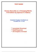 Test Bank for Human Sexuality in a Changing World, 11th edition Rathus (All Chapters included)