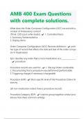 AMB 400 Exam Questions with complete solutions |Latest 2024/2025