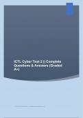 ICTL Cyber Comprehensive Test Bank || With Complete Questions & 100% Verified Answers (Rated A+)