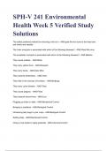 SPH-V 241 Environmental Health Week 5 Verified Study Solutions