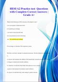 HESI A2 Practice test Questions  with Complete Correct Answers |  Grade A+