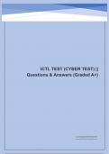 ICTL TEST (CYBER TEST) || Questions & Answers (Graded A+)