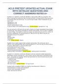 ACLS PRETEST UPDATED ACTUAL EXAM WITH DETAILED QUESTIONS AND CORRECT ANSWERS RATED A+