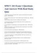 SPH-V 241 Exam 1 Questions And Answers With Real Study Quiz