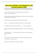 Agronomy Written Test Questions with correct answers 2024