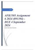 AFK1505 Assignment 6 2024 (891394) - DUE 4 September 2024