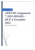 AFK1505 Assignment 7 2024 (891405) - DUE 4 November 2024