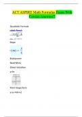 ACT ASPIRE Math Formulas Exam With Correct Answers!!