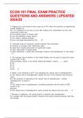 ECON 101 FINAL EXAM PRACTICE QUESTIONS AND ANSWERS | UPDATED 2024/25ECON 101 FINAL EXAM PRACTICE QUESTIONS AND ANSWERS | UPDATED 2024/25