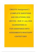 CMG3701 Assignment 3 (COMPLETE ANSWERS) 2024 (891516) - DUE 31 July 2024