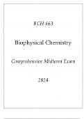 (ASU Online) BCH 463 Biophysical Chemistry Comprehensive Midterm Exam 2024.