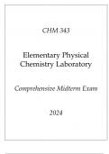 (ASU Online) CHM 343 Elementary Physical Chemistry Laboratory Comprehensive Midterm Exam 2024