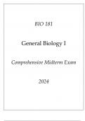 (ASU Online) BIO 181 General Biology I Comprehensive Midterm Exam 2024.