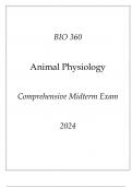 (ASU Online) BIO 360 Animal Physiology Comprehensive Midterm Exam 2024.