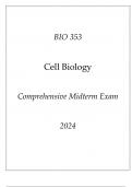 (ASU Online) BIO 353 Cell Biology Comprehensive Midterm Exam 2024