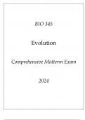 (ASU Online) BIO 345 Evolution Comprehensive Midterm Exam 2024.