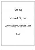 (ASU Online) PHY 111 General Physics Comprehensive Midterm Exam 2024