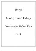 (ASU Online) BIO 351 Developmental Biology Comprehensive Midterm Exam 2024.