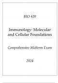 (ASU Online) BIO 420 Immunology(Molecular and Cellular Foundations) Comprehensive Midterm Exam