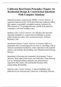 California Real Estate Principles Chapter 14: Residential Design & Construction Questions With Complete Solutions