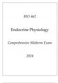 (ASU Online) BIO 462 Endocrine Physiology Comprehensive Midterm Exam 2024