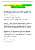 CHSPE Math Practice Exam With Complete Solutions Latest Update