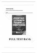 Test Bank - for Essentials of Strength Training and Conditioning 4th Edition by Haff, All Chapters | Complete Guide A+