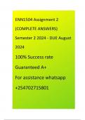 ENN1504 Assignment 2 (COMPLETE ANSWERS) Semester 2 2024 - DUE August 2024 