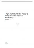 AQA AS CHEMISTRY Paper 1 Inorganic and Physical Chemistry