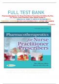       FULL TEST BANK  Pharmacotherapeutics For Nurse Practitioner Prescribers 3rd Edition By Woo, Teri, Wynne, Anita Published Latest Update Graded A+   