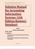 Solution Manual for Accounting Information Systems 12th Edition Romney, Steinbart